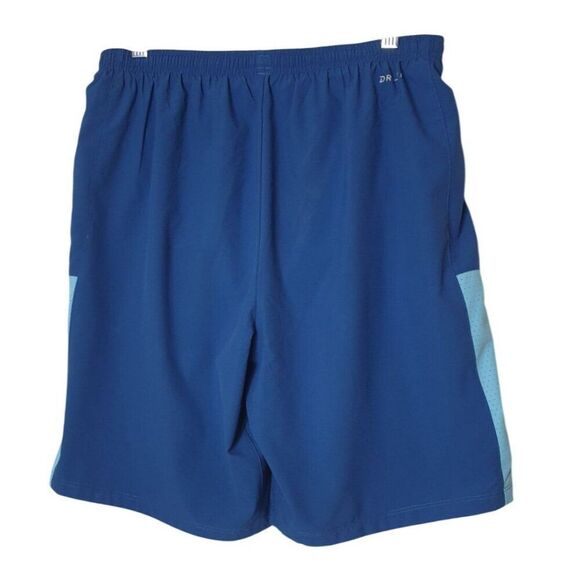 Nike Dri-Fit Womens Athletic Shorts L Blue Perforated Long Workout Athleisure - Picture 2 of 6